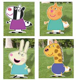 Pink Pig: Yard Signs 4pc (RENT)