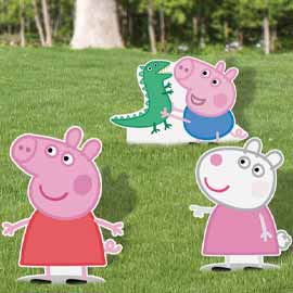 Pink Pig: Yard Signs 3pc (RENT)